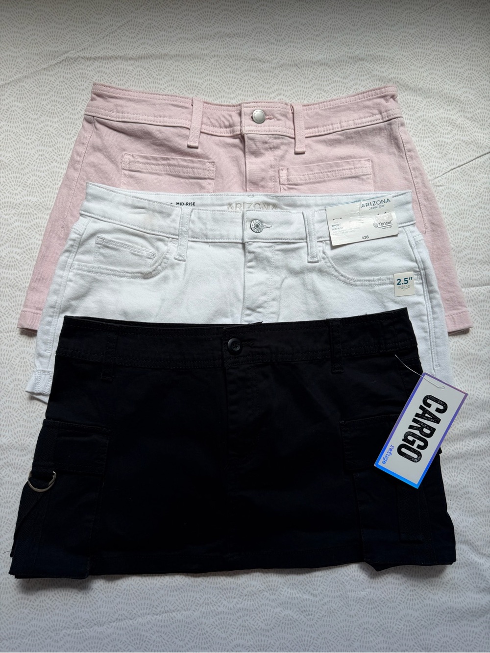 Two Shorts and One skirt bundle! White & Black Shorts Set